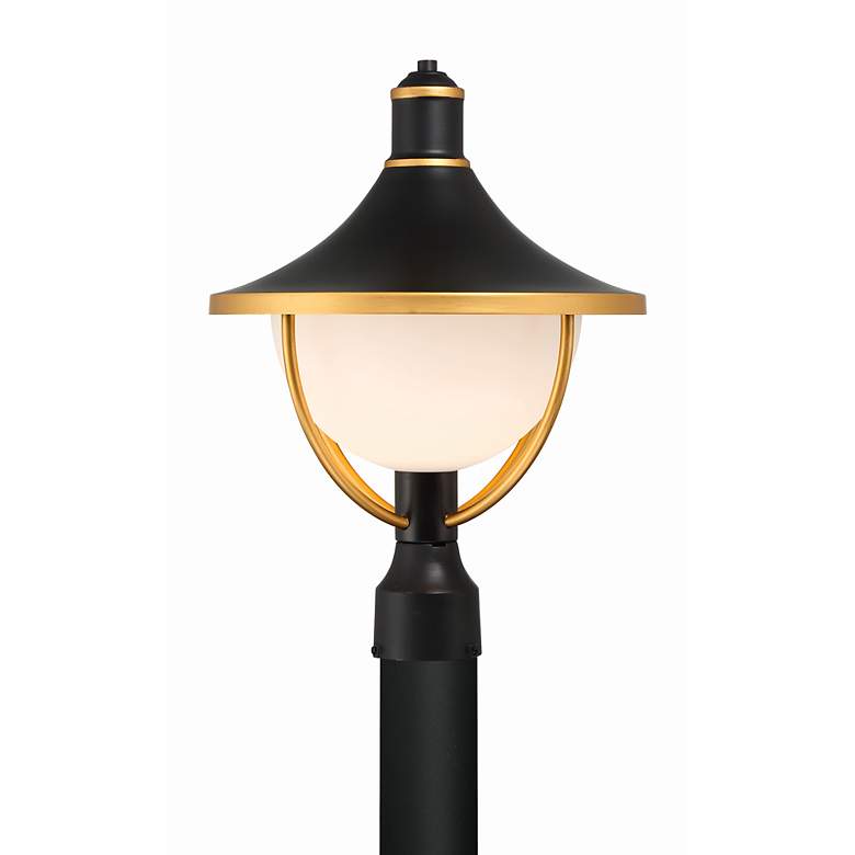 Image 4 Crystorama Atlas 18 1/2"H Black and Gold Outdoor Post Light more views