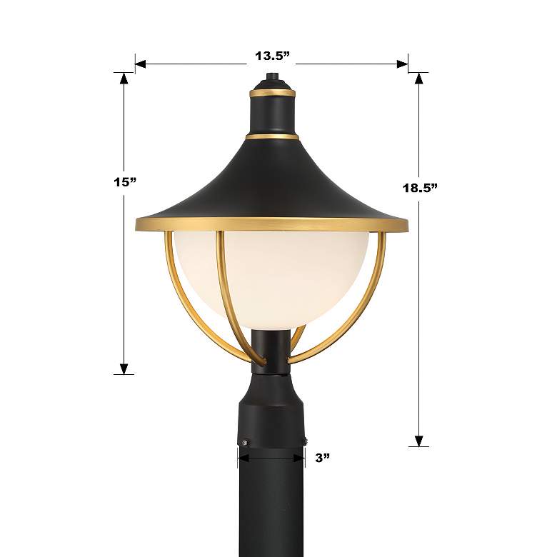 Image 5 Crystorama Atlas 18 1/2"H Black and Gold Outdoor Post Light more views