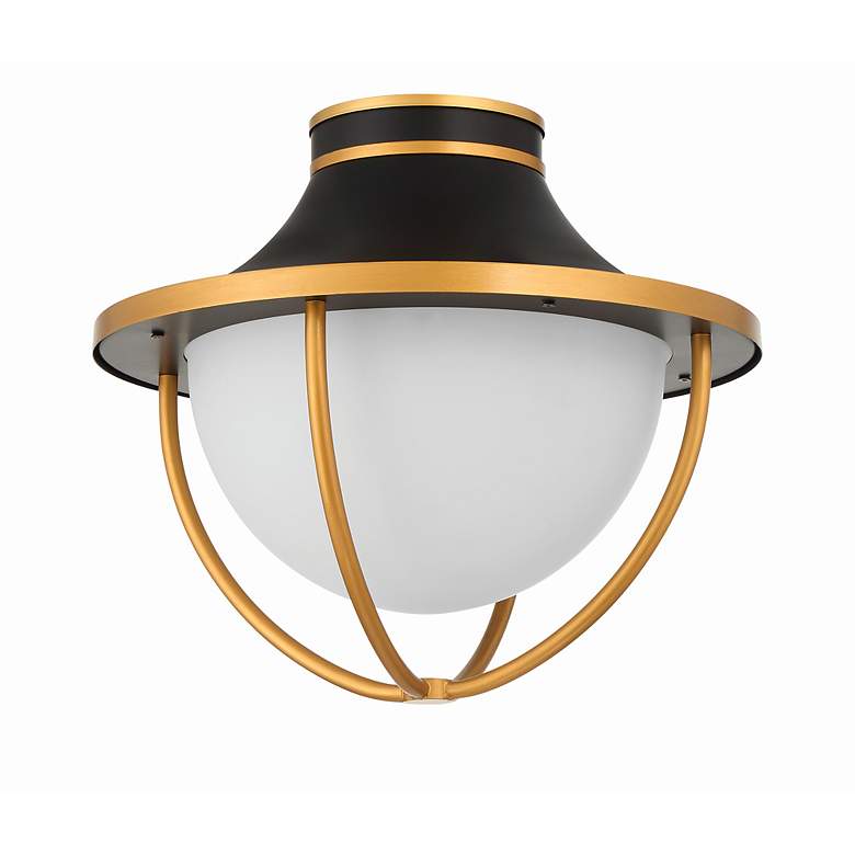 Image 2 Crystorama Atlas 2 Light Matte Black Textured Gold Outdoor Semi Flush Mount more views