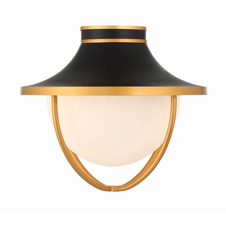 Image 4 Crystorama Atlas 2 Light Matte Black Textured Gold Outdoor Semi Flush Mount more views