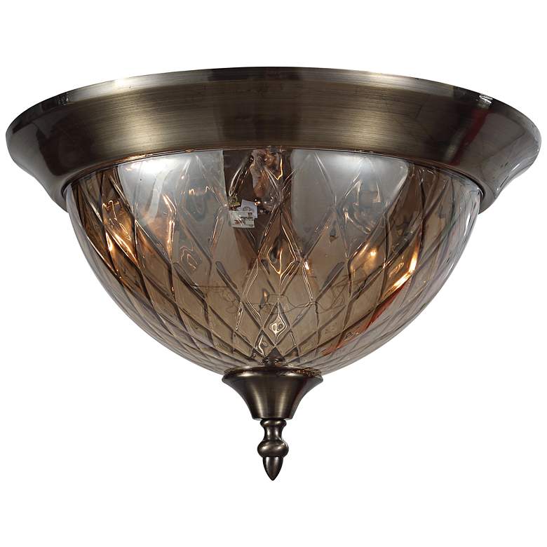 Image 1 Crystorama Avery 12 1/2 inch Wide Antique Brass Ceiling Light