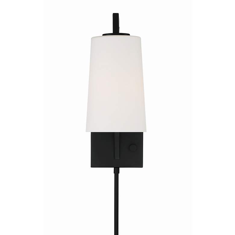 Image 2 Crystorama Avon 12 1/4 inch Matte Black Hardwire or Plug-In Wall Lamp more views