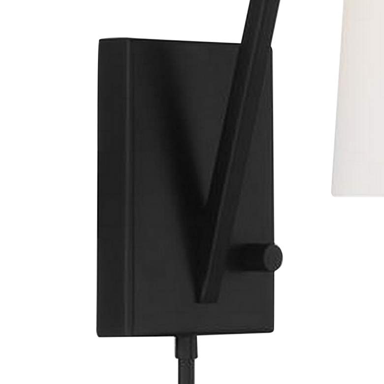 Image 3 Crystorama Avon 12 1/4 inch Matte Black Hardwire or Plug-In Wall Lamp more views