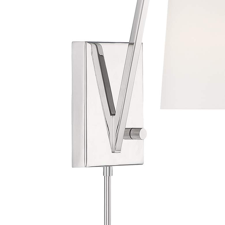 Image 3 Crystorama Avon 12 1/4" Polished Nickel Hardwire or Plug-In Wall Lamp more views