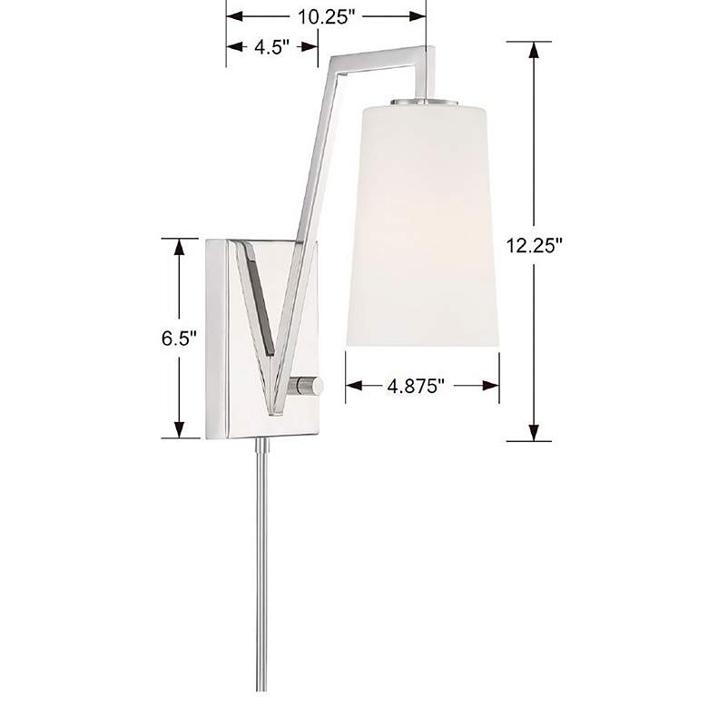 Image 5 Crystorama Avon 12 1/4" Polished Nickel Hardwire or Plug-In Wall Lamp more views