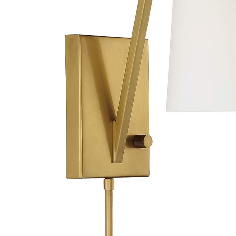 Image 5 Crystorama Avon Aged Brass Plug-In/Hardwire Wall Lamp more views