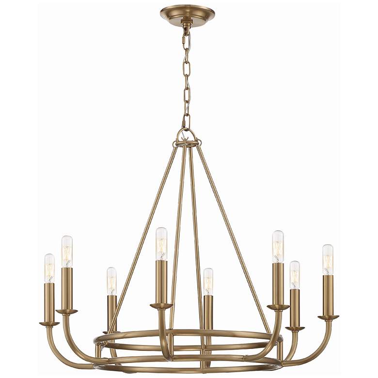Image 2 Crystorama Bailey 28" Wide Aged Brass 8-Light Chandelier