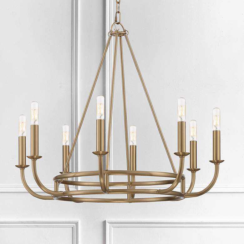 Image 1 Crystorama Bailey 28" Wide Aged Brass 8-Light Chandelier