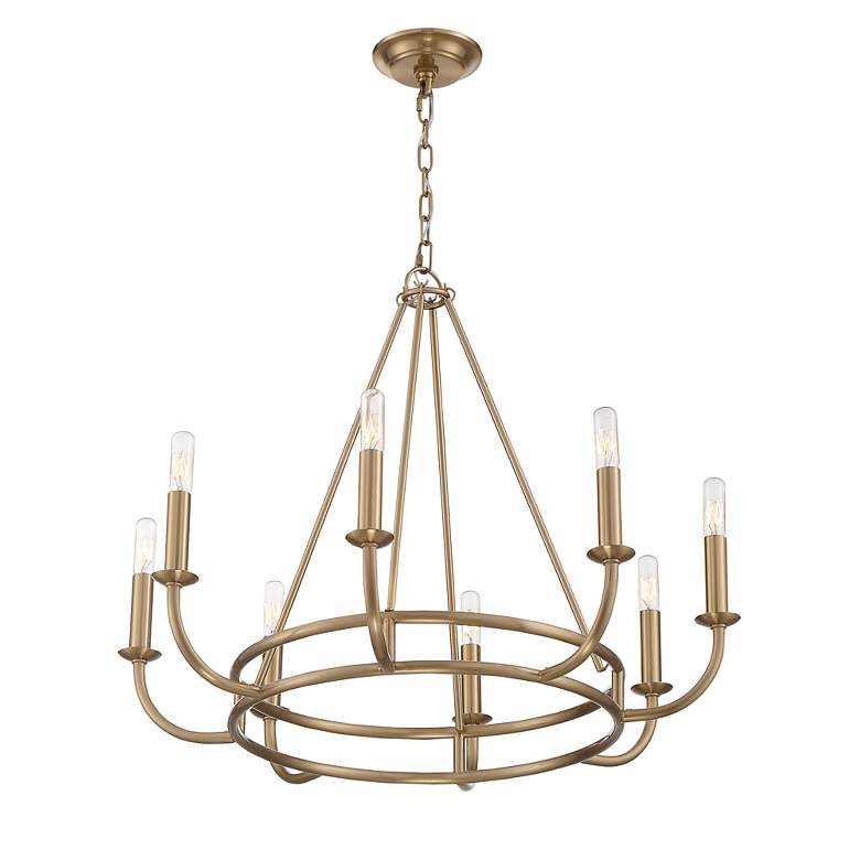 Image 3 Crystorama Bailey 28" Wide Aged Brass 8-Light Chandelier more views
