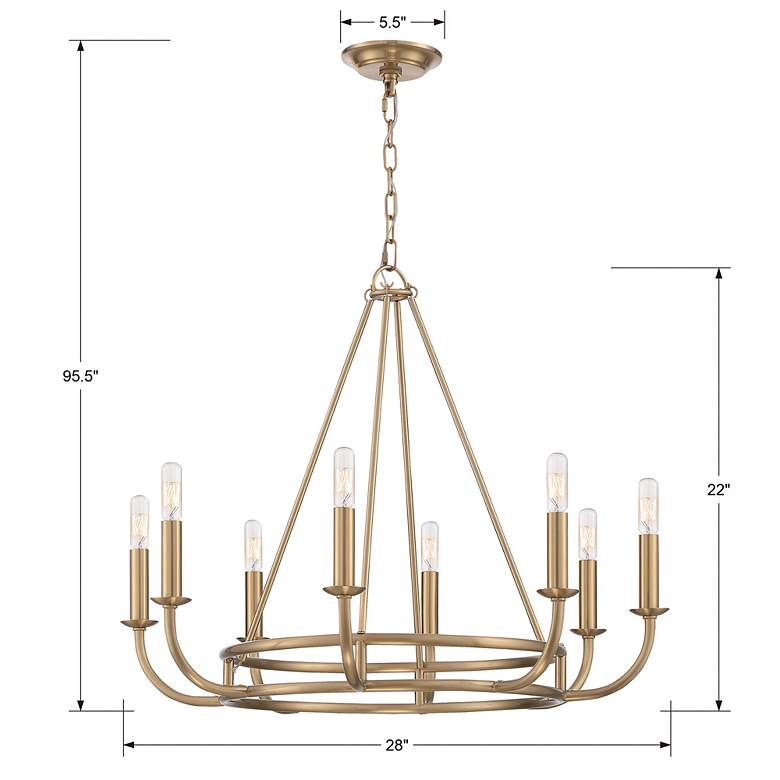 Image 7 Crystorama Bailey 28" Wide Aged Brass 8-Light Chandelier more views