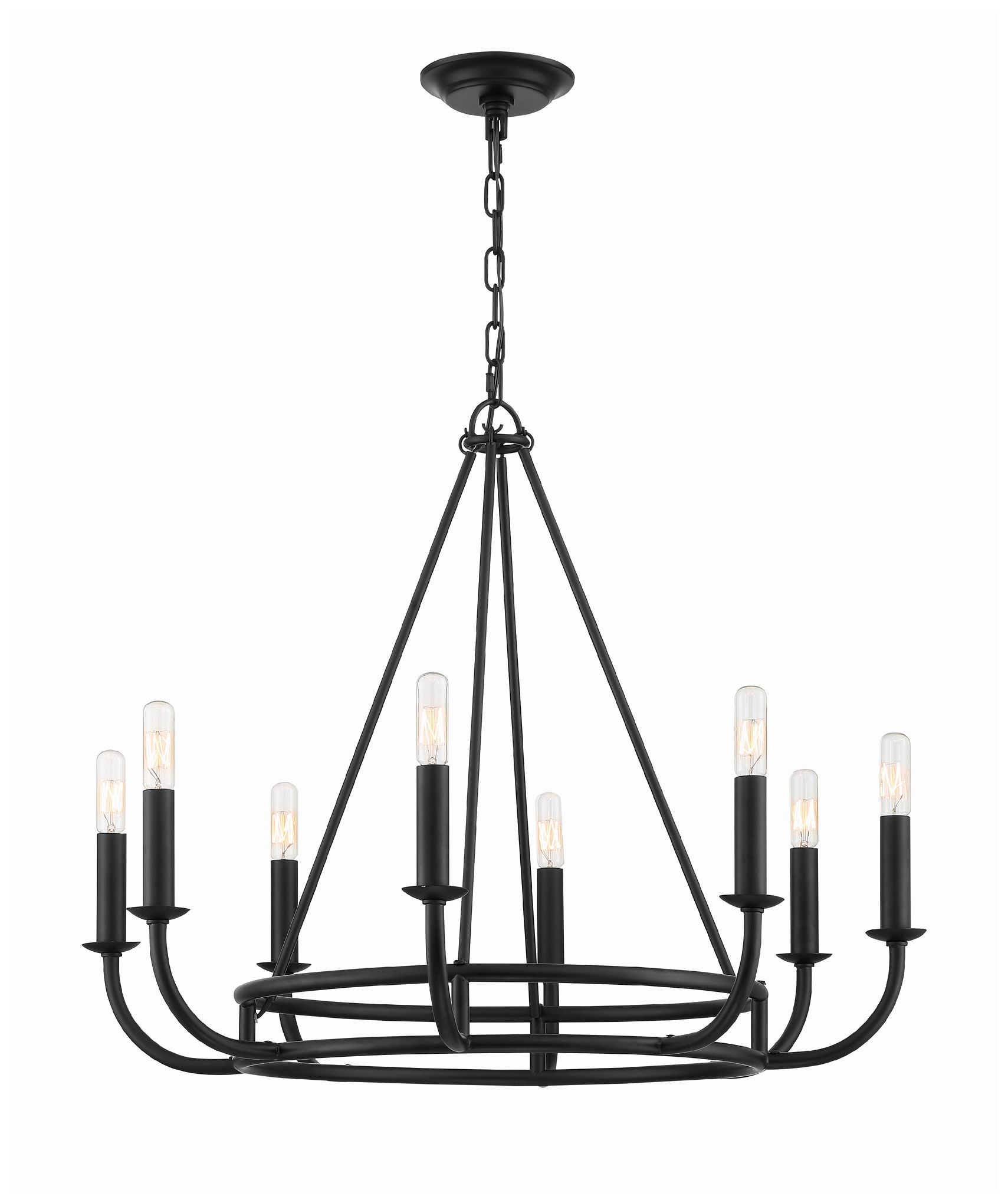 Image 2 Crystorama Bailey 28'' Matte Black Chandelier