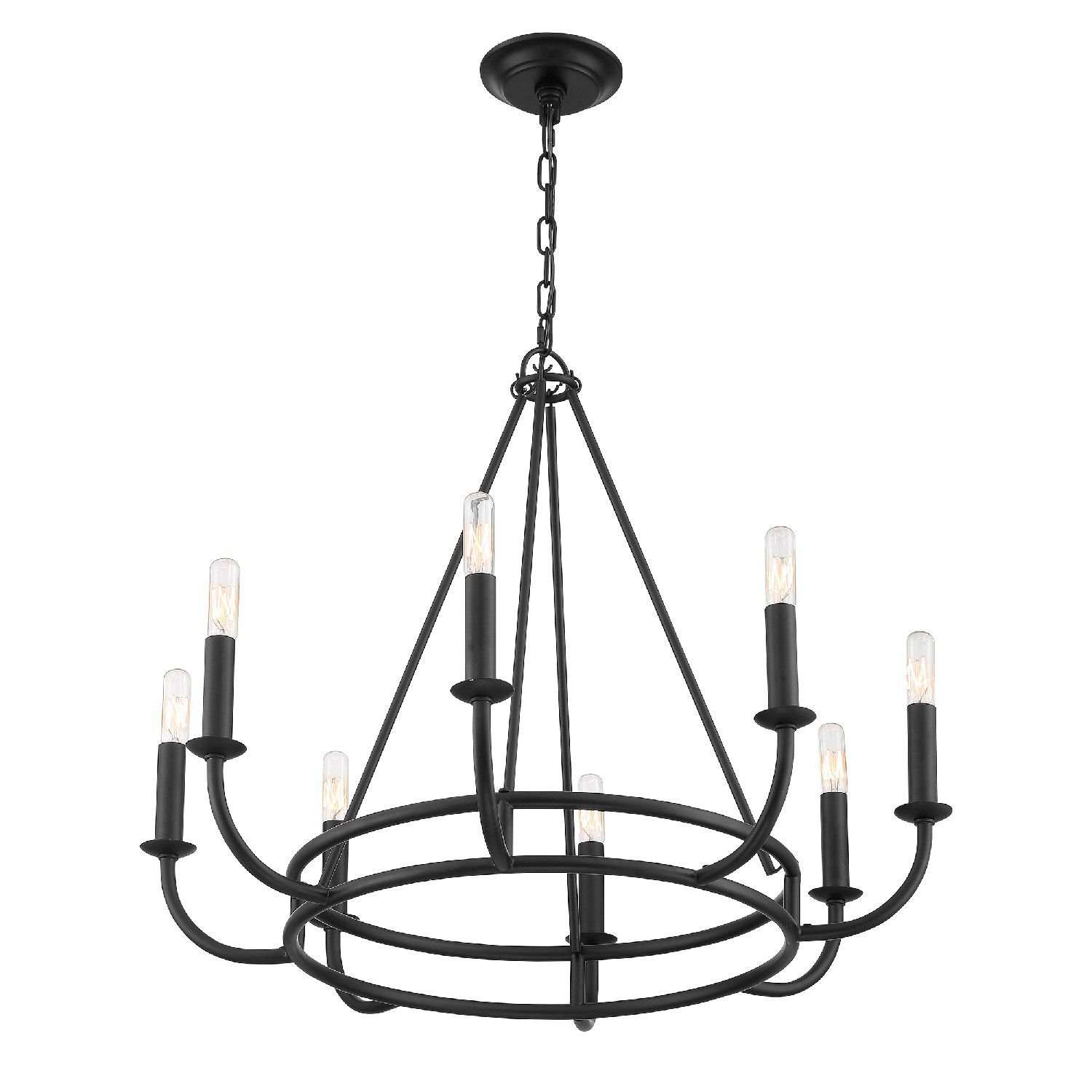 Image 3 Crystorama Bailey 28'' Matte Black Chandelier more views