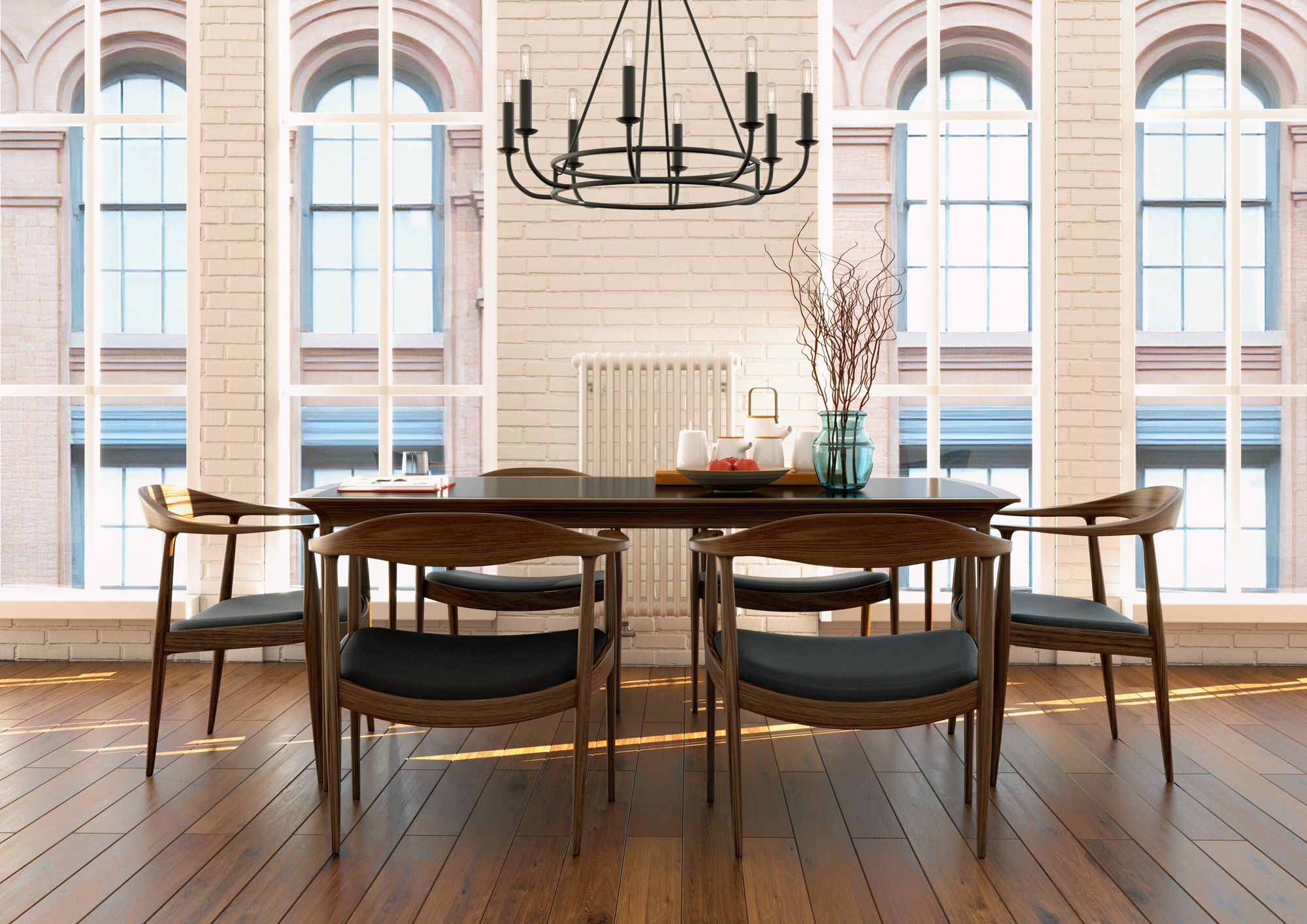 Crystorama Bailey 28'' Matte Black Chandelier