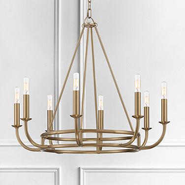 Crystorama Bailey 28" Wide Aged Brass 8-Light Chandelier