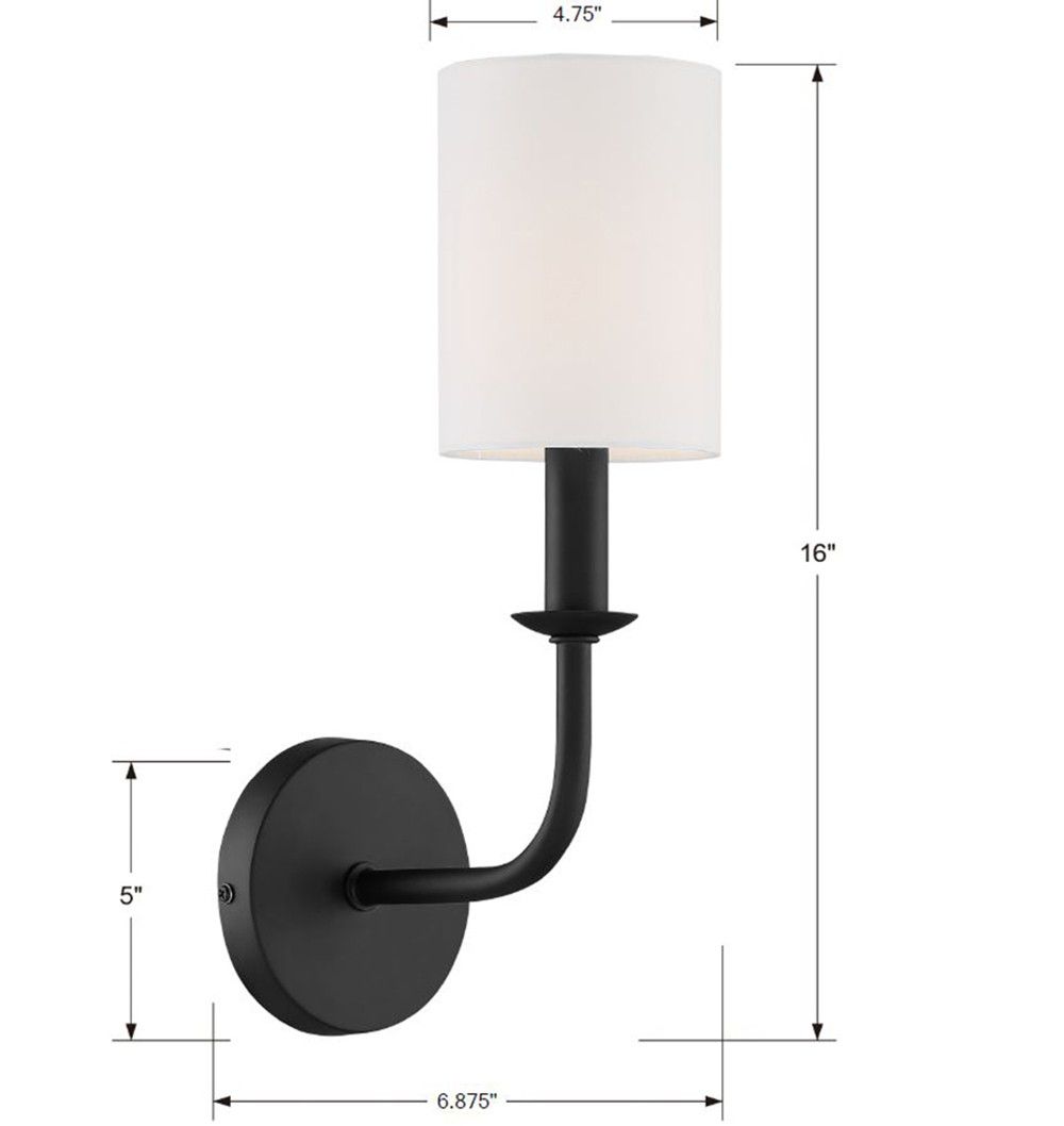 Image 4 Crystorama Bailey 4.75'' Matte Black Sconce more views