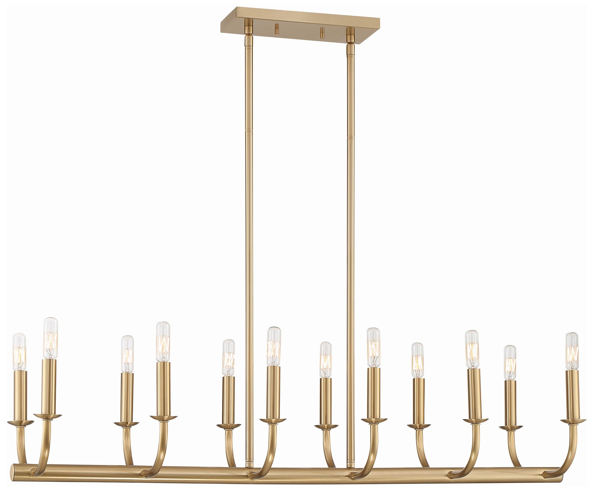 Image 2 Crystorama Bailey 42'' Aged Brass Linear Chandelier