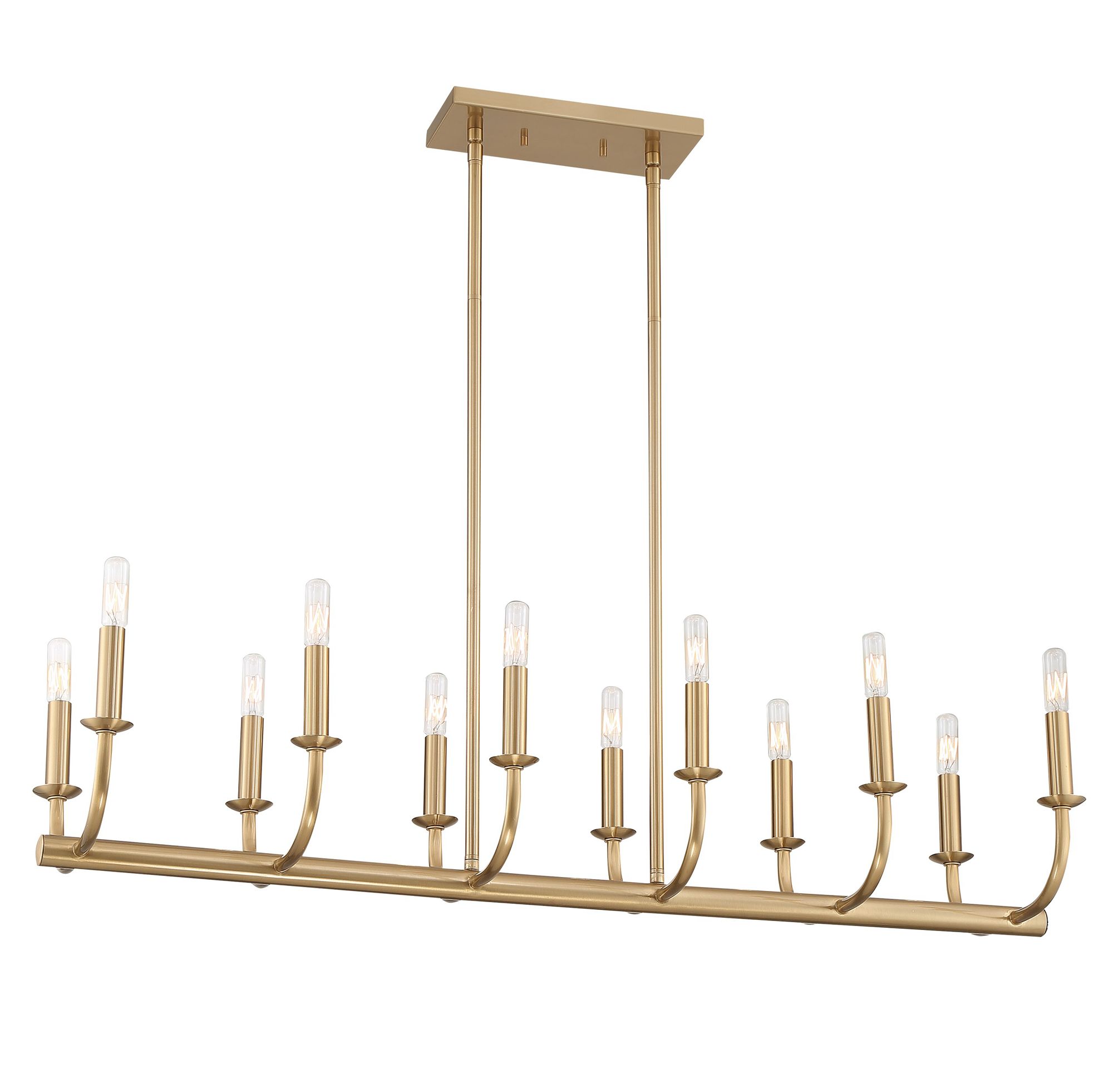 Image 3 Crystorama Bailey 42'' Aged Brass Linear Chandelier more views