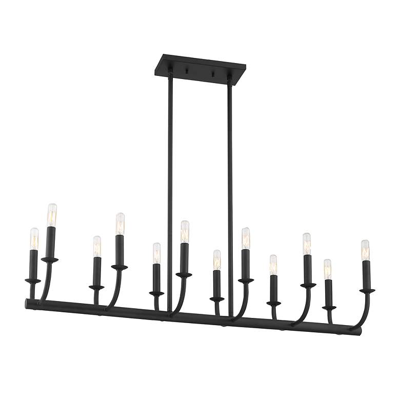 Image 3 Crystorama Bailey 42" Wide 12-Light Matte Black Linear Chandelier more views