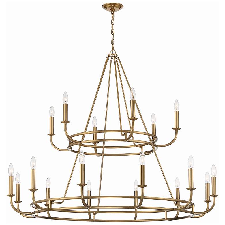 Image 1 Crystorama Bailey 48" Wide Aged Brass 18-Light Chandelier