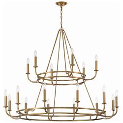 Crystorama Bailey 48" Wide Aged Brass 18-Light Chandelier