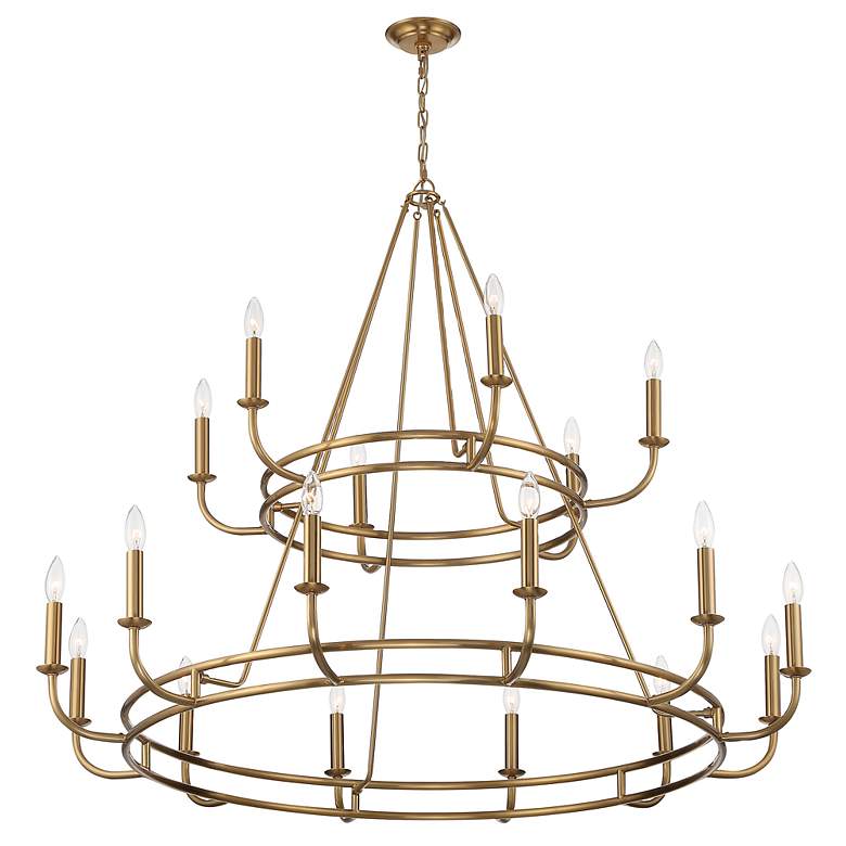 Image 2 Crystorama Bailey 48" Wide Aged Brass 18-Light Chandelier more views