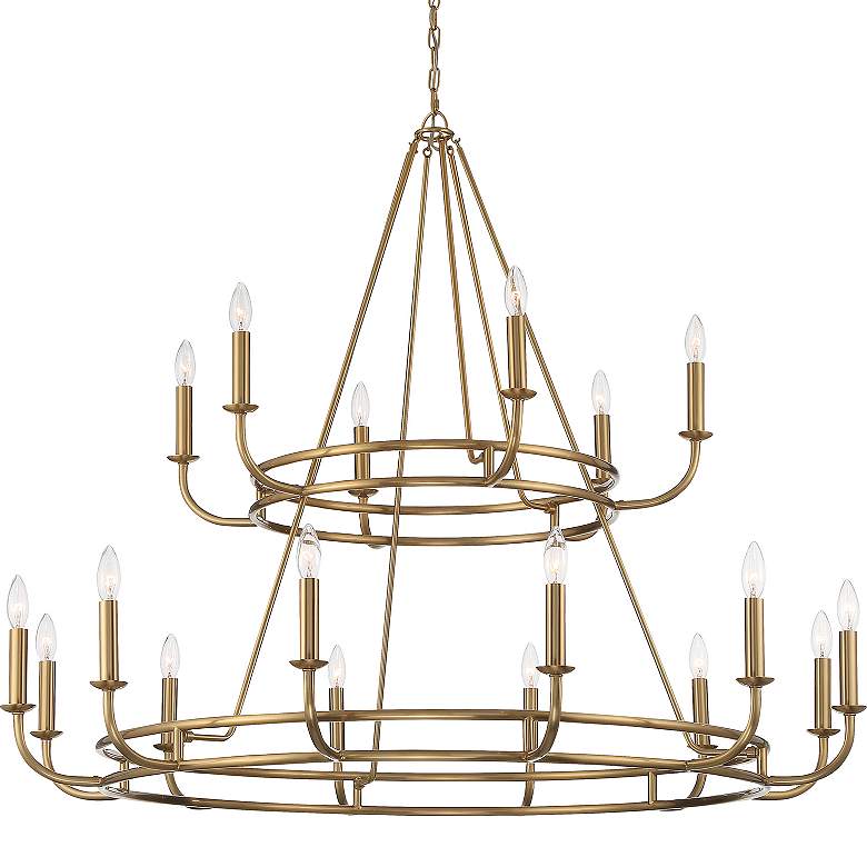 Image 4 Crystorama Bailey 48" Wide Aged Brass 18-Light Chandelier more views