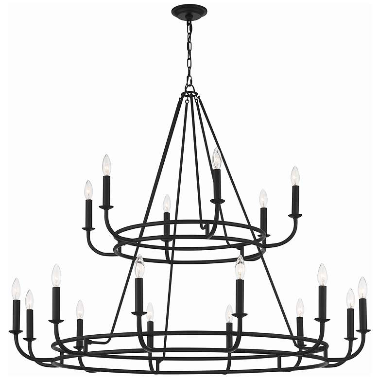 Image 3 Crystorama Bailey 48" Wide Matte Black 18-Light Chandelier