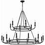 3_Crystorama Bailey 48" Wide Matte Black 18-Light Chandelier