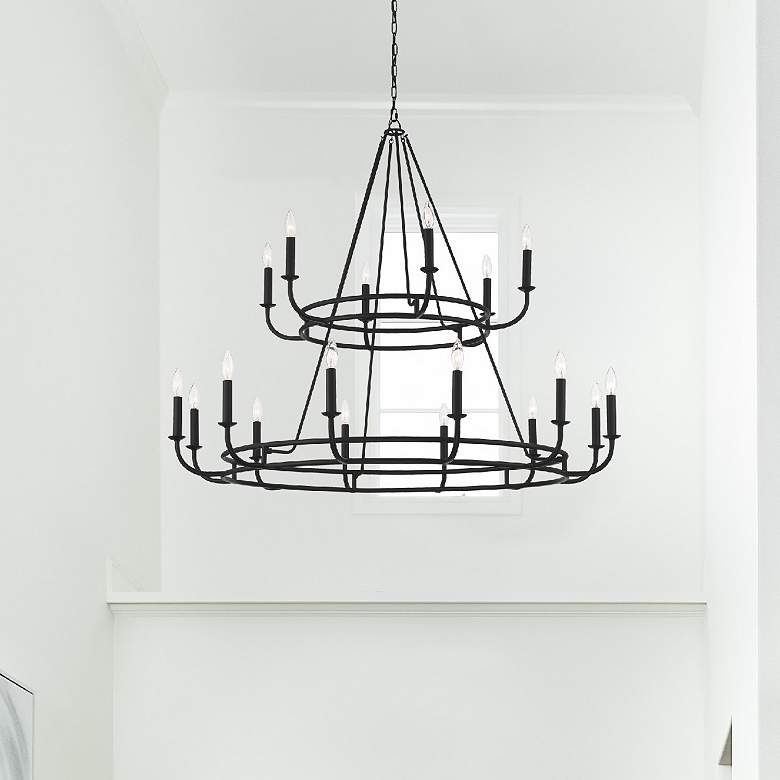 Image 2 Crystorama Bailey 48" Wide Matte Black 18-Light Chandelier