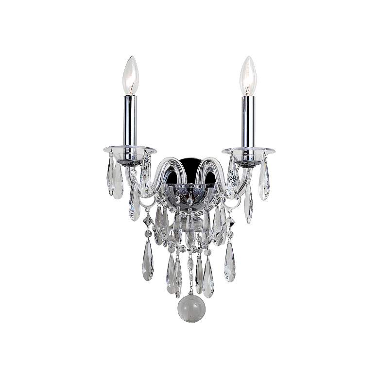 Image 1 Crystorama Barrymore 18 inch High Chrome 2-Light Wall Sconce
