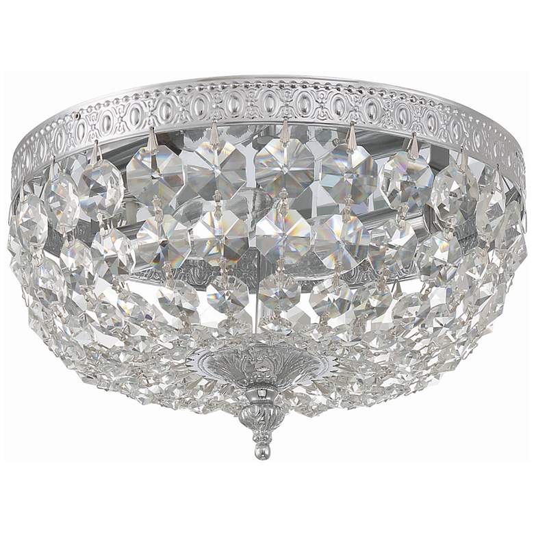 Image 2 Crystorama Basket 10" Wide Chrome and Crystal Ceiling Light more views