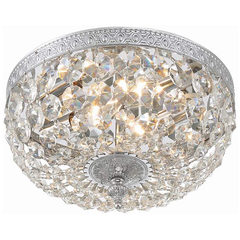 Image 3 Crystorama Basket 10" Wide Chrome and Crystal Ceiling Light more views