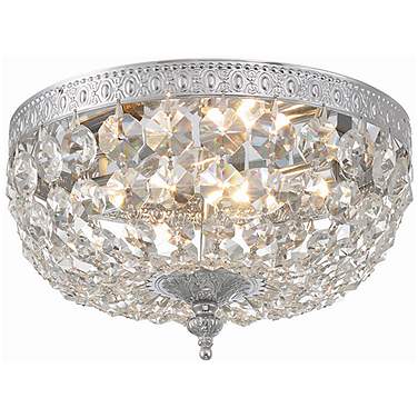 Crystorama Basket 10" Wide Chrome and Crystal Ceiling Light
