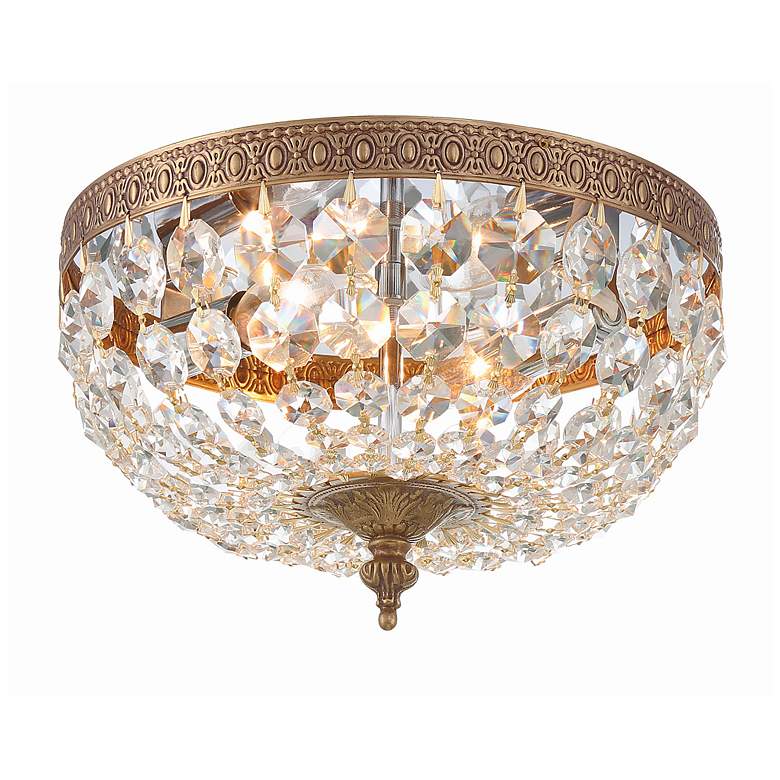 Image 1 Crystorama Basket Crystal 10" Wide Brass Ceiling Light