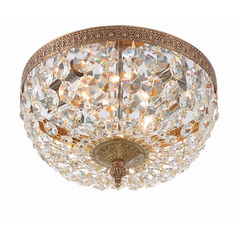 Image 3 Crystorama Basket Crystal 10" Wide Brass Ceiling Light more views