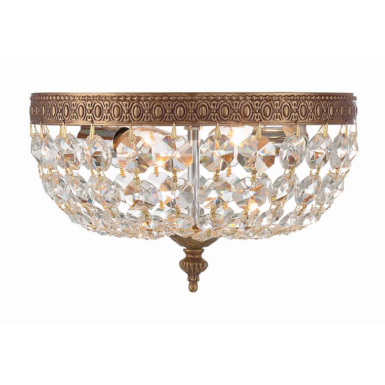 Image 4 Crystorama Basket Crystal 10" Wide Brass Ceiling Light more views