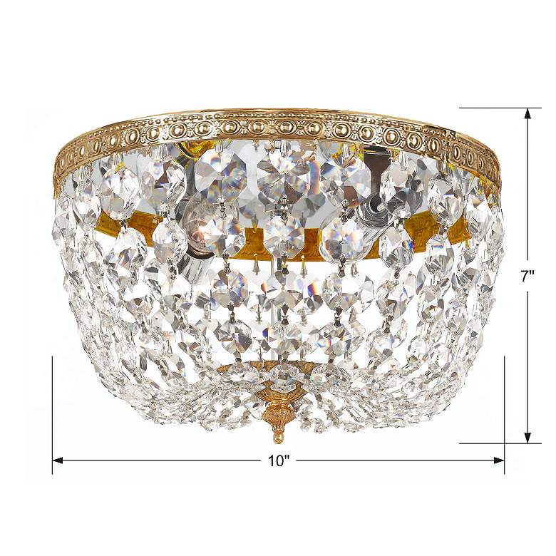 Image 6 Crystorama Basket Crystal 10" Wide Brass Ceiling Light more views