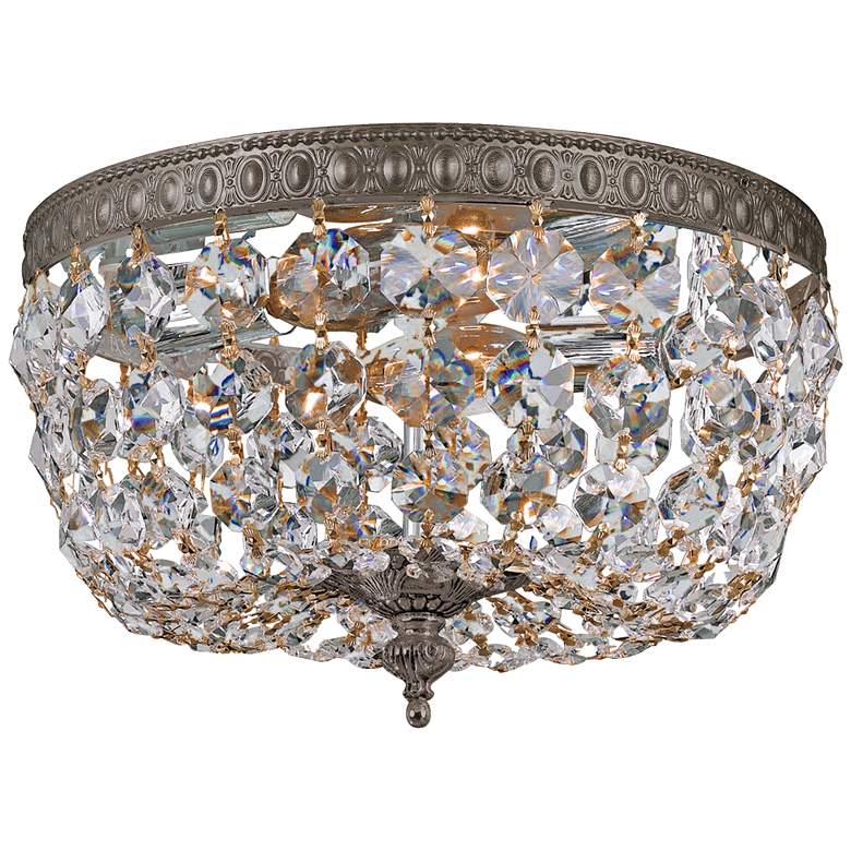 Image 1 Crystorama Basket Crystal 10" Wide Bronze Ceiling Light