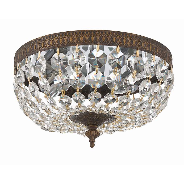 Image 2 Crystorama Basket Crystal 10" Wide Bronze Ceiling Light more views