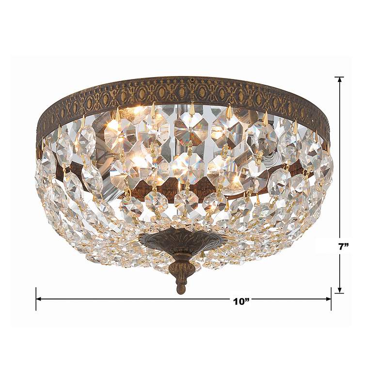 Image 6 Crystorama Basket Crystal 10" Wide Bronze Ceiling Light more views