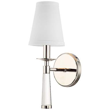 Crystorama Baxter 12" High Glass Stem Nickel Wall Sconce