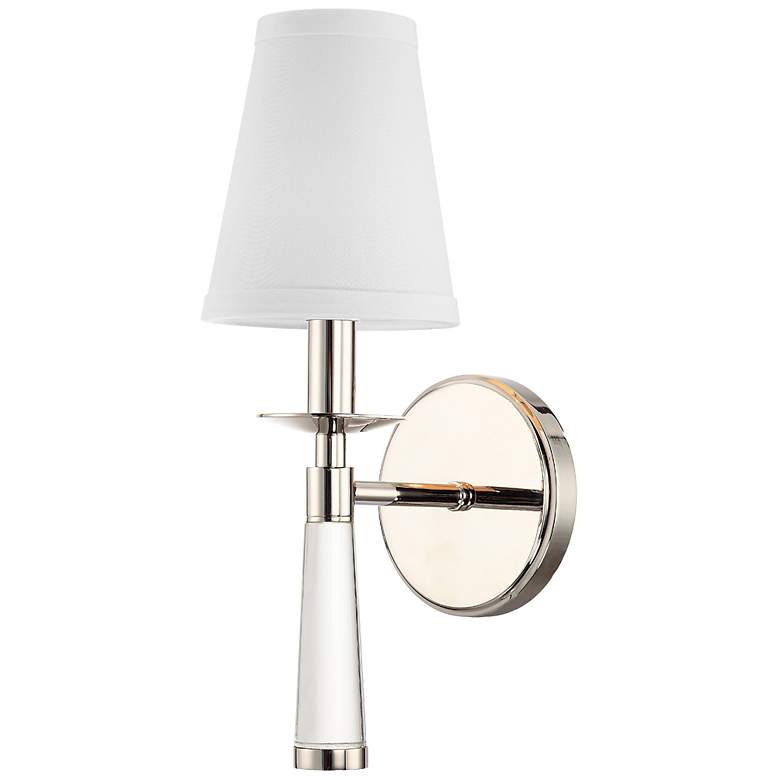 Image 1 Crystorama Baxter 12" High Glass Stem Nickel Wall Sconce