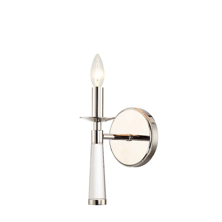 Image 2 Crystorama Baxter 12" High Glass Stem Nickel Wall Sconce more views