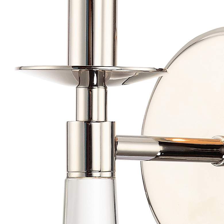Image 4 Crystorama Baxter 12" High Glass Stem Nickel Wall Sconce more views