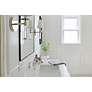 6_Crystorama Baxter 12" High Glass Stem Nickel Wall Sconce more views