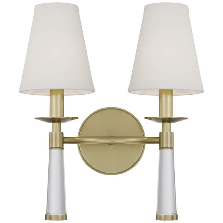 Image 1 Crystorama Baxter 15 inch High Aged Brass 2-Light Wall Sconce