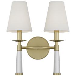 Crystorama Baxter 15&quot; High Aged Brass 2-Light Wall Sconce