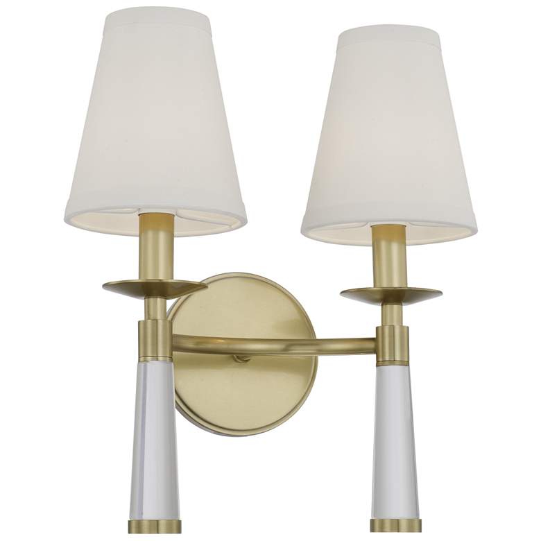 Image 2 Crystorama Baxter 15 inch High Aged Brass 2-Light Wall Sconce more views