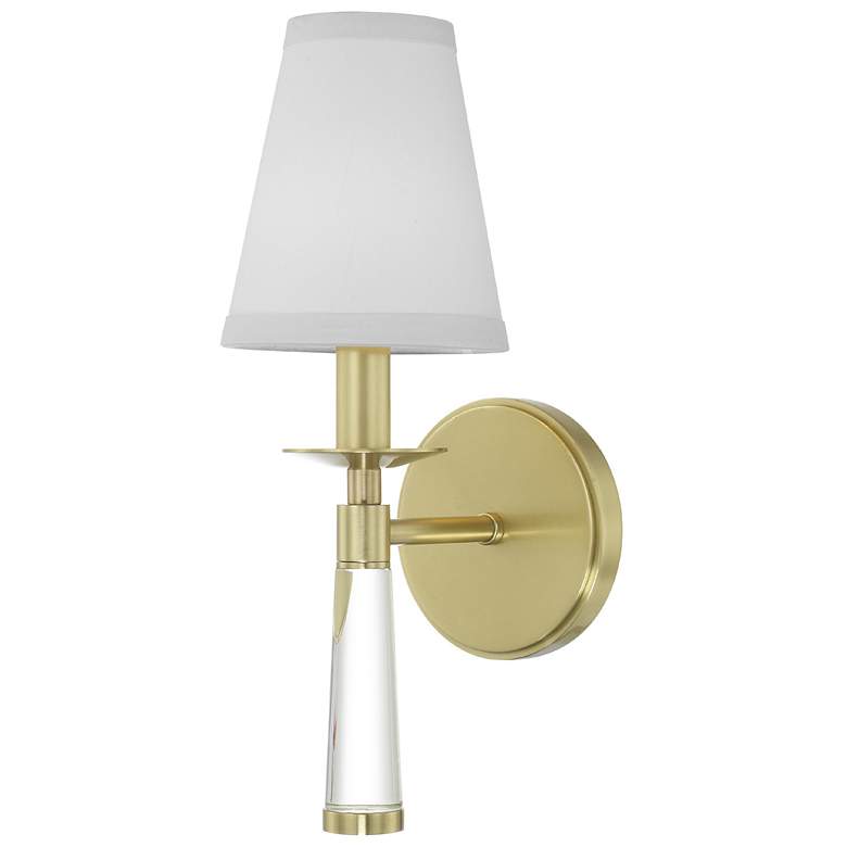 Image 1 Crystorama Baxter 15" High Aged Brass Wall Sconce