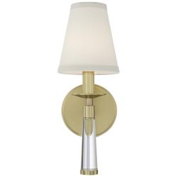 Crystorama Baxter 15&quot; High Aged Brass Wall Sconce